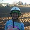 JULIE ROCKING HER HELMET
